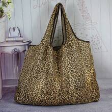1pc Large Capacity Leopard Print Tote Bag - Spacious Shopping Polyester Handbag, Brown, Foldable Design Suitable For Daily Life, New Year, Travel, Sturdy Handle, Fashion Accessory, Valentine's Day Shopping, Leopard Print Foldable Shopping Bag, Large Capacity Lightweight Shoulder Tote Bag, Waterproof Wear-Resistant Grocery Bag, Retro Leopard Print Foldable Shopping Bag, Large Capacity Lightweight Shoulder Bag, Collapsible Tote Bag, Commuting & Grocery Dual-Use, Lightweight Wear-Resistant Grocery Tote Bag, Collapsible Design, Grocery & Commuting Dual-Use - Multicolor - View 9