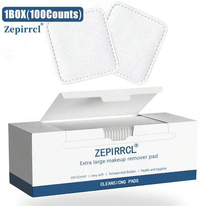 Zepirrcl 1BOX/1PACK(100Counts) Disposable Makeup Pad Soft Skin Care Tool Multipurpose Facial Cleansing Cosmetic Pads For Makeup Removal & Toner Application, 6*7cm