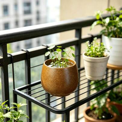 Chậu cây cảnh tròn đa năng phong cách tối giản cổ điển, thích hợp trang trí phòng khách, phòng ngủ, dùng làm giá đỡ cây ban công, chậu trồng cây thủy canh để bàn kiêm bình hoa, đồ trang trí nhà cửa thanh lịch.