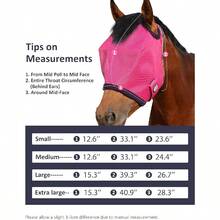 All Round Mesh Horse Fly Mask UV Protective With Fleece Padded Edging Magenta L - Signature Blue - View 6