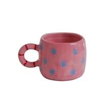 1pc 210ml Striped Ceramic Mug, Hand-Painted Polka Dot Coffee Cup; Elegant And Fashionable; Suitable For Home Decor And Tableware; Suitable For Serving Cold Drinks At Parties; Suitable As A Drinking Cup For Living Room Or Bedroom; Exquisite Gift - Multicolor - View 15