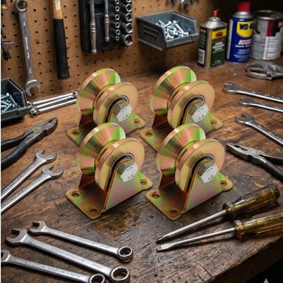 Bộ 6/4/2/1 bánh xe rãnh chữ V 32mm, con lăn cửa trượt, bánh xe chịu tải nặng, chắc chắn, phù hợp với ray chữ V ngược, cửa cuốn, ray máy công nghiệp, tổng tải trọng 2500lbs.