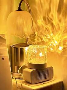 1 Stück Wasser Wellen LED Projektionsleuchte, USB Fernbedienung Atmosphärenlampe, Schlafzimmer Wohnzimmer dekorative Schreibtischlampe, Heim Party kreative ästhetische Beleuchtung, romantische kleine Beleuchtungsarmaturen - Wasserkräuselung - Übersicht 6
