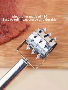 1个不锈钢嫩肉器，多功能肉纤维切割嫩肉器工具 - 彩色 - 查看 7