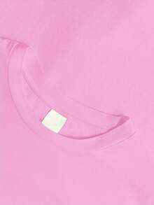 100% Cotton Women's T-Shirt, Featuring A Classic 'life Philosophy' Design; New Spring/Summer Preppy-Style Casual Sportswear For Women - Light Peach - View 3