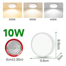 5W/10W/15W/25W LED嵌入式筒灯，现代吸顶灯，适用于客厅、卧室、走廊、厨房、浴室、衣橱、店面、酒店、图书馆、酒吧、仓库等场所，黑/白/金配色，暖白/中性白/冷白光可选 - 明裝筒燈 - 查看 25