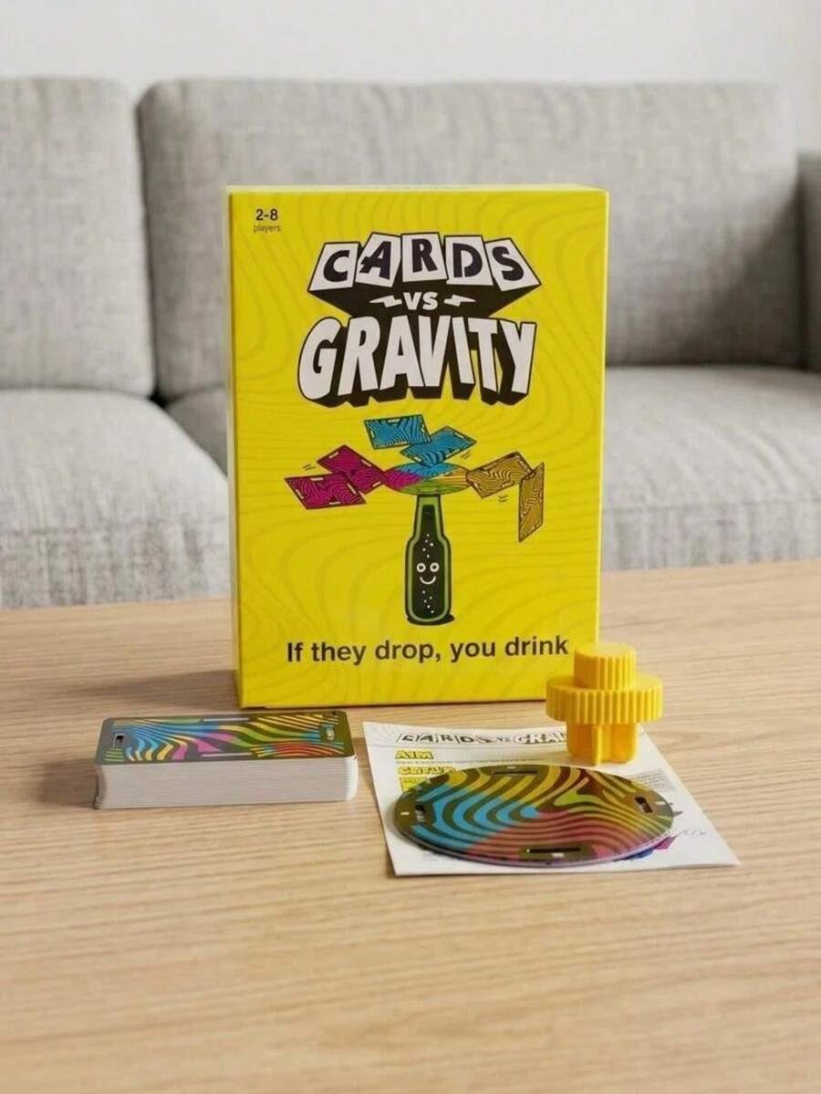 Cards Vs Gravity Tabletop Game, Defy Physics At Family Gatherings, Test Hand-Eye Coordination In Imbalance, Unconventional Interactive Challenge, Creative Choice For Gravity-Defying Tabletop Toy - Multicolor - View 1