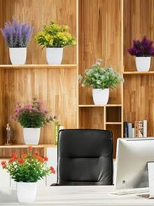 Plantas de orquídeas artificiales en maceta para interiores y exteriores, alféizares de ventanas, balcones, entradas o salas de té, decoración de bodas, hogar, dormitorio, sala de estar, dormitorio universitario, flores, plantas falsas, flores artificiales, artículos esenciales de verano para dormitorio universitario, regreso a clases - Multicolor B - Ver 8
