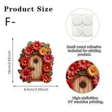 1/6件裝木製仙女門牆貼裝飾，田園風花園裝飾，夢幻戶外藝術品 - 彩色 - 查看 16