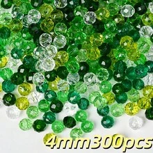 100/200/300pcs 3/4/6/8mm Green Crystal Glass Flat Wheel Beads In Mixed Shades For Jewelry Making Bracelet Necklace Earrings DIY Craft Supplies, Applicable To Spring Summer Decor Wedding Party And Holiday Gift Decoration In Elegant Chic Style - Green - View 8