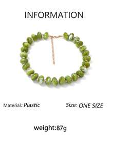 1pc European & American Luxury Transparent Resin Macaron Beaded Necklace, Unique Design For Women - Beaded Necklace - View 13
