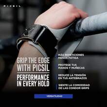 PICSIL Calleras Condor Uso con Manesio Protección y Aarre para Cross Trainin Calistenia y imnasio para Todos los Atletas - Blanco - Ver 3
