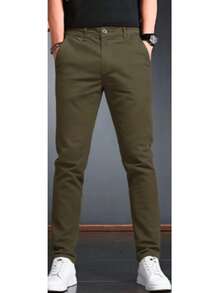Men's Premium Slim Fit Twill Pants With Elastane - 3 - View 1