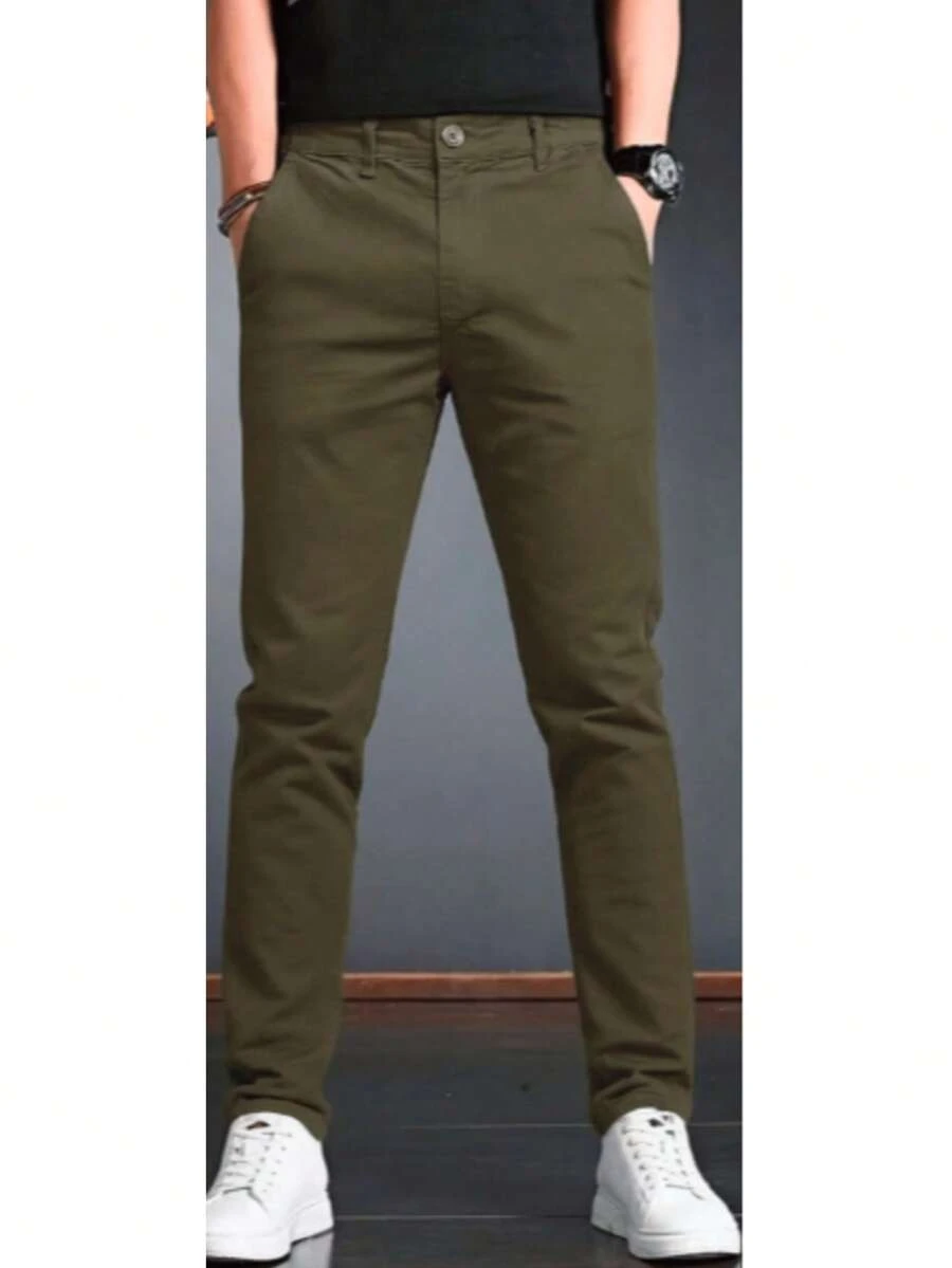 Men's Premium Slim Fit Twill Pants With Elastane - 3 - View 1