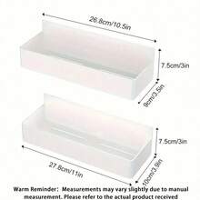 2pcs Magnetic Storage Baskets, Suitable For Refrigerator Side - Drill-Free Wall-Mounted Spice Rack, Kitchen Storage Organizer, Plastic Hanging Rack, Modern Kitchen Accessories | Durable, Provides Magnetic And Adhesive Backing Options. - Multicolor - View 10