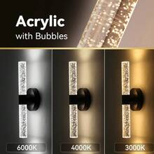 wamblz Rechargeable LED Wall Lamp With Bubble Column, 3-Color Changing Dimmable Wireless Wall Light, Nordic Style Battery Powered Wall Lamp For Home Decor, Living Room, Bedroom, Rental House, Stairwell - Black - View 3