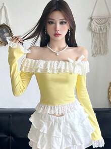 Women Tops - Light Yellow - View 7