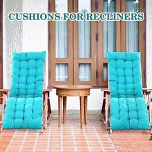 Cojín de Tumbona 67 x 19 Pulgadas - Suave para Gravedad Sofá y Muebles de Césped - 6 Corbatas para Exteriores Interiores Patio Hogar - Sin Reposacabezas Azul - Lago azul - Ver 5