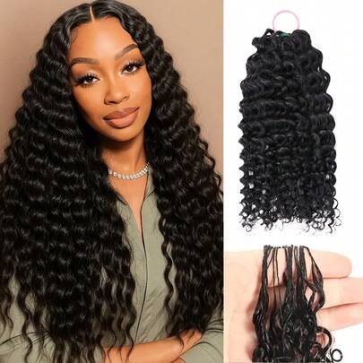 GABRIELLE Premium Burmese Curly Human Hair Wefts Natural Black Soft Feather Extensions For Professional Hair Extensions