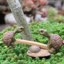 Resin Seesaw Rabbit Hedgehog Turtle & Leaf Animal Figurine, Mini Micro Landscape Statue For Succulent Pots, Fairy Garden, Yard, Desktop & Office Decor, Cute Whimsical Home Ornament, Ideal Housewarming Gift & Collectible - Resin - View 14