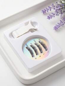 Glue-Free Magnetic False Eyelashes, Criss-Cross Natural 3D Curly, Easy To Apply - Multicolor - View 8