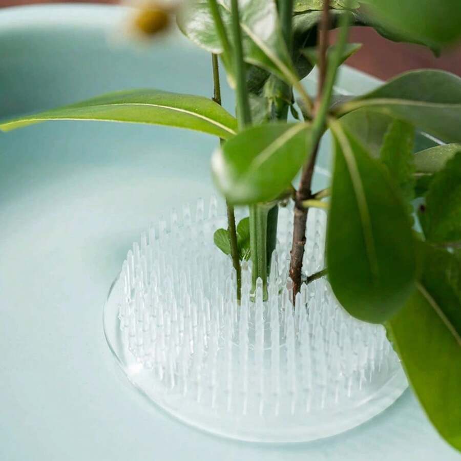 1 Giá đỡ cắm hoa bằng nhựa, dụng cụ cố định hoa kiểu Trung Quốc với 3 giác hút - nhiều màu - Xem 1