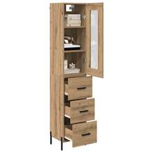 vidaXL Highboard Artisan-Eiche 34,5 x 34 x 180 cm Holzwerkstoff - Braun - Übersicht 3