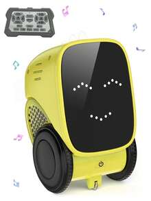1pc Intelligent Programmable Remote Control Robot Toy, Robot Toy, Children's Toy, Rechargeable Remote Control Robot With Automatic Demo, Dancing Moves, Music, Flashing LED Eyes, Multiple Functions To Choose From, Various Expressions, Popular Children's Gift, USB Rechargeable Lithium Battery Interactive Smart Robot Toy - Multicolor - View 12