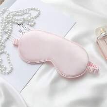 1 pièce Masque de sommeil en soie double face, masque occultant pour le bureau, l'école, la sieste en voyage, convient comme cadeau pour la famille, les collègues, les amis - Blanc - Voir 4