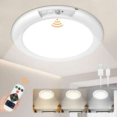 1개/2개 화이트 7.48인치 원형 초박형 무선 배터리 전원 크리에이티브 모션 센서 라이트/야간 조명: 원격 제어 및 라이트 본체 버튼 제어, 3000K-6000K 디밍, 색상 조정 및 타이밍, 자석 설치 지능형 조명 캐비닛 조명/복도 야간 조명/계단 조명, 입구, 주방, 계단, 복도, 식품 저장실, 슈퍼마켓, 현관, 차고에 적합합니다.