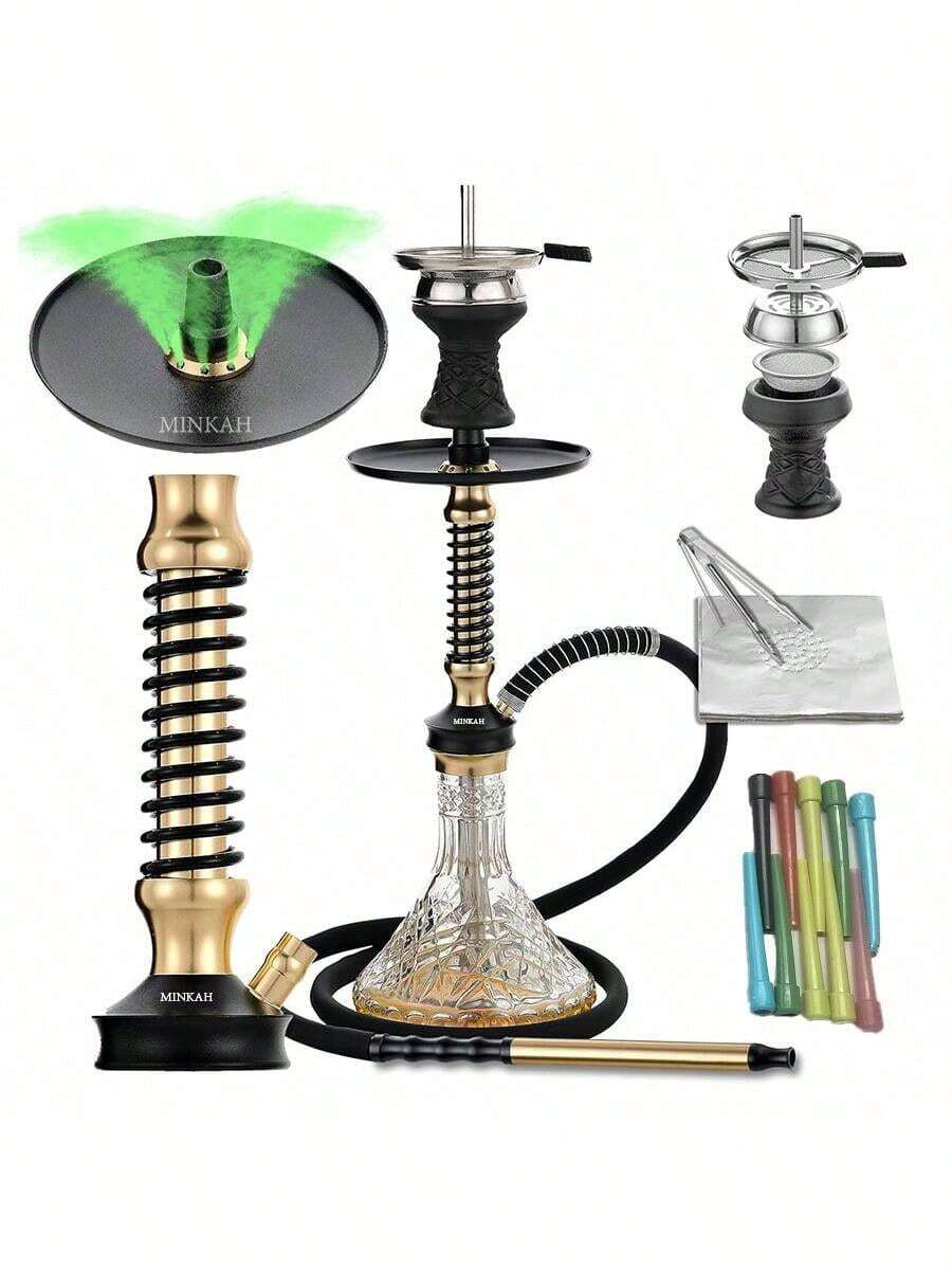 1 Bộ shisha silicon một ống chất lượng Đức, bao gồm ống ngậm nhôm dùng một lần, bộ đầy đủ - Một cỡ - Xem 1