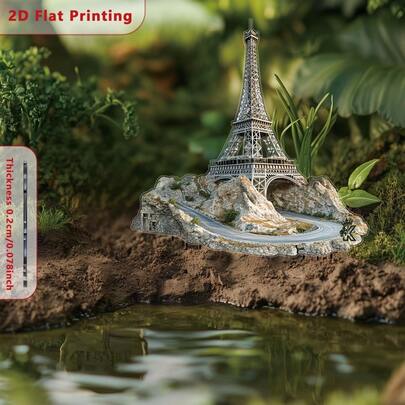 1 pieza de decoración de estaca de jardín de la Torre Eiffel de acrílico plana 2D, adecuada para jardín, decoración del hogar o uso en exteriores