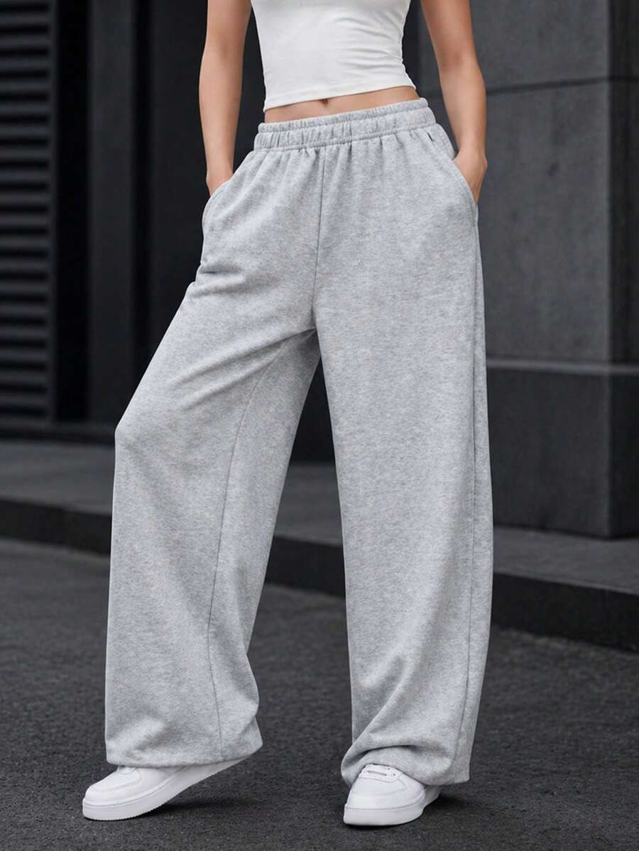 1 chiếc quần dài nữ tuổi teen kiểu retro, đa năng, thoải mái, phù hợp cho mùa xuân/thu. - Xám - Xem 1