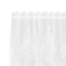 vidaXL Spitzenvorhang mit Vorhängen Floral Weiß 300 x 200 cm Polyester - Einheitsgröße - Übersicht 4