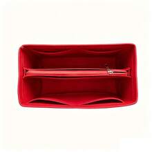 Felt Inset Bag Organizer, Multi-Pocket Cosmetic Bag, Portable Inner Bag For Tote Handbag Festival Graduation Teacher Appreciation Gifts Birthday Gift Holiday Essentials Beach Essentials Accessories - Red - View 10
