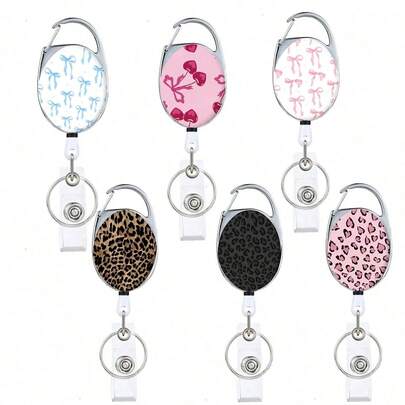 1 chiếc ví đựng thẻ ID hình bầu dục tối giản, có thể mở rộng, họa tiết hoa anh đào dễ thương, một mặt, kèm kẹp cá sấu xoay có thể tháo rời, móc treo thẻ ID cá nhân hóa thời trang phù hợp cho y tá, giáo viên, nhân viên văn phòng và sinh viên, lý tưởng làm quà tặng thường ngày và quà tặng ngày lễ.
