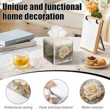 Tissue Box & Rack - Classic White Rose - View 4
