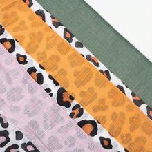 1pc Women's Solid Color Leopard Print Pleated Hijab, Boho Casual Fashion Scarf Sunscreen Beach Shawl,Accessories,Holiday - Multicolor - View 8
