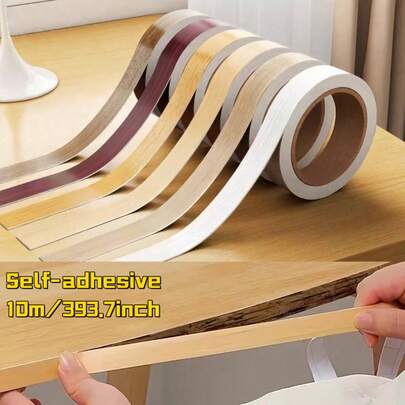 1 cuộn nẹp trang trí tự dính vân gỗ dày 2cm, nẹp viền tự dính PVC, dài 10m