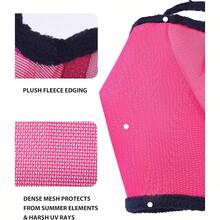 All Round Mesh Horse Fly Mask UV Protective With Fleece Padded Edging Magenta L - Signature Blue - View 4