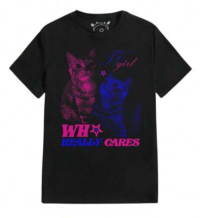 Playera Tv Girl Banda 7 Who Really Cares Poster Gatos Unisex Negro G