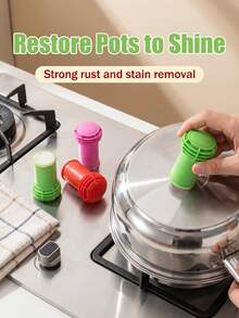 High Density Fiber Pot Bottom Cleaning Brush, Scratch-Free Stain And Rust Remover, Revives Old Pots And Pans - A - View 5
