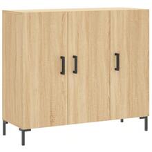 vidaXL Sideboard Sonoma-Eiche 90x34x80 cm Holzwerkstoff - Braun - Übersicht 2