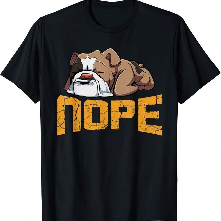 Nope Lazy English Bulldog Funny Dog Pet Lover Gift Unisex T-Shirt - 綠色 - View 1