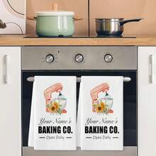 [Customization] 2pcs Customized Kitchen Towel Hanging Dish Towel Bathroom Hand Towel, High Quality Soft Absorbent, New Home Moving, Hostess,, Baking Enthusiasts - Multicolor - View 6