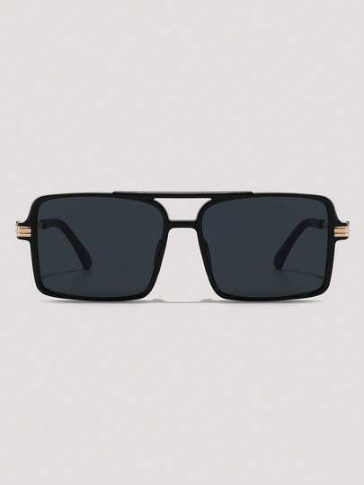 Visivana 1 Stück Sonnenbrille aus Metallrahmen und Kunststoff in quadratischer Form, Lässig-Stil für Strand und Urlaub, UV-Schutz, Herren, Zubehör für Sommer, Strand, Outdoor, Reise