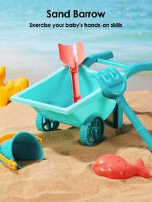 Juego de juguetes de playa para niños para exteriores, adecuado para la playa y el parque, que incluye excavación de arena, palear, juego de arena, carrito pequeño, cubeta de playa, varios modelos de tobogán de arena - Multicolor - Ver 10