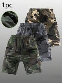Quần short rằn ri thể thao ngoài trời dành cho nam, kiểu dáng thể thao năng động, mềm mại và thoải mái, phù hợp cho các hoạt động ngoài trời, cắm trại, đạp xe, sinh hoạt thường ngày và phong cách đường phố. - xanh quân đội - Xem 1