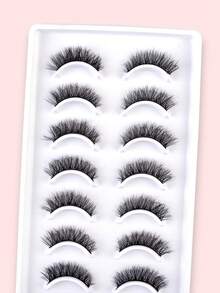 10 Cặp lông mi giả kiểu chữ thập dài 14mm - màu đen - Xem 6