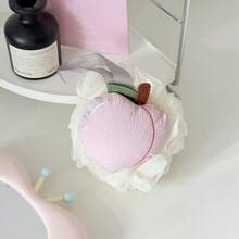1pc Cute Fruit-Shaped Bath Sponge, Peach & Bamboo Shoot Design Soft Mesh Exfoliating Bath Puff, Japanese Adorable Shower Scrubber, Gentle Lathering Full Body Cleaning Tool, Suitable For Adults, High-Quality Bathroom Essential - Bath Sponge - View 9